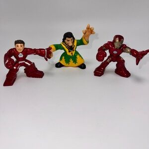 Marvel Super Hero Squad Action Figures Lot of‎ 3 Mandarin Iron Man (2) Face/Mask